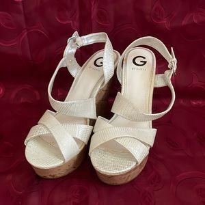 Brand New G by Guess White Strappy Wedges